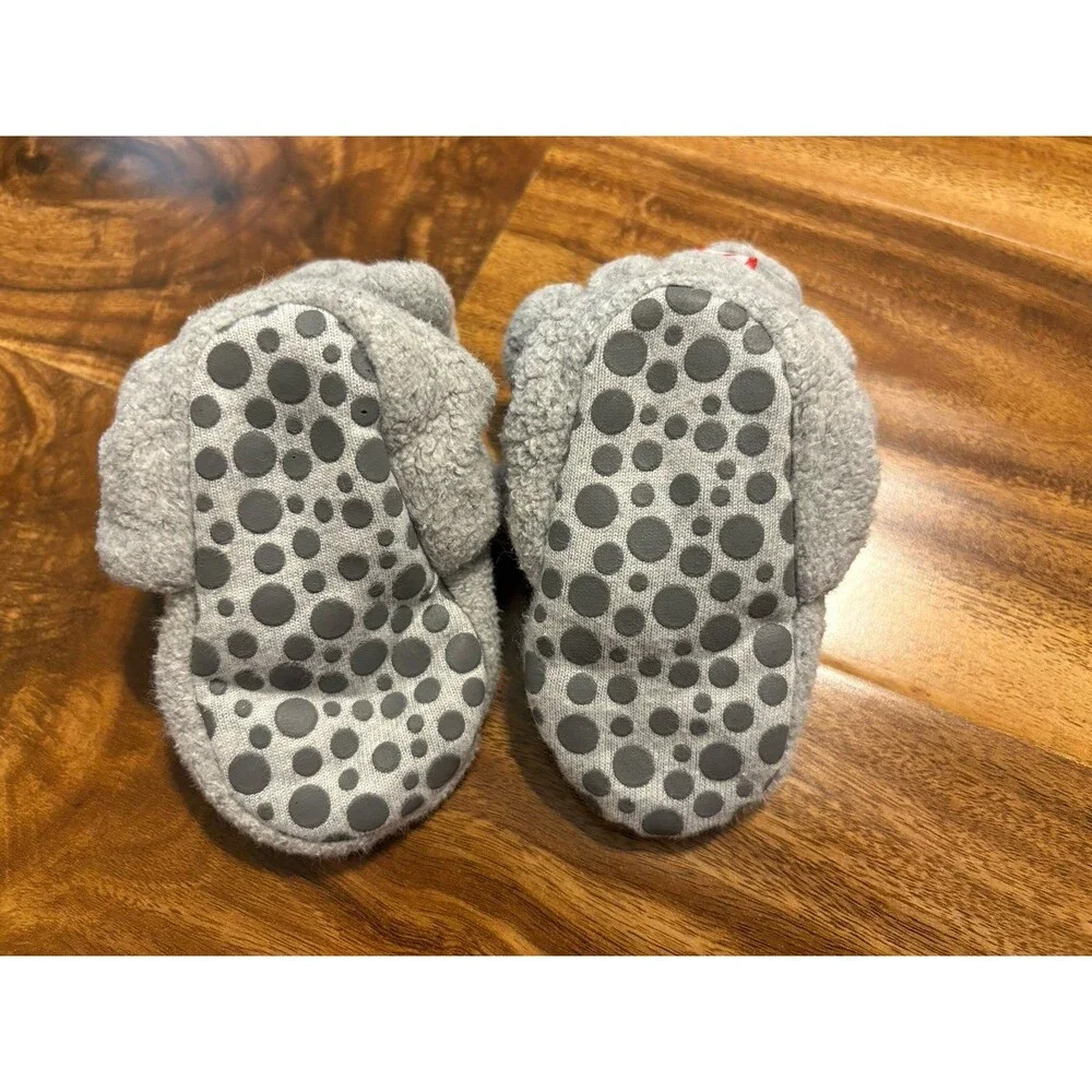 Zutano Fleece Gripper Bootie, Heather Gray, Size 12M